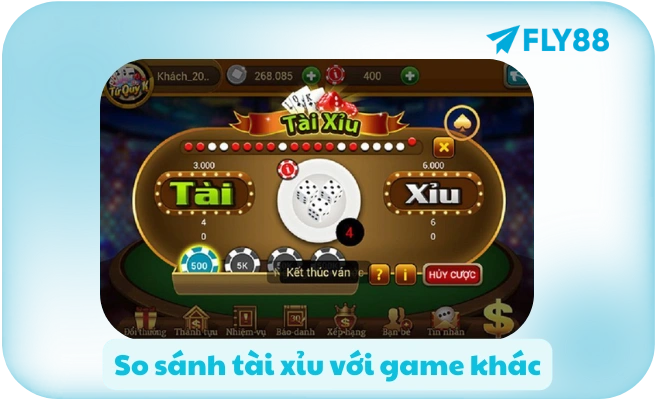 So sanh tai xiu voi game khac So sánh tài xỉu với game khác